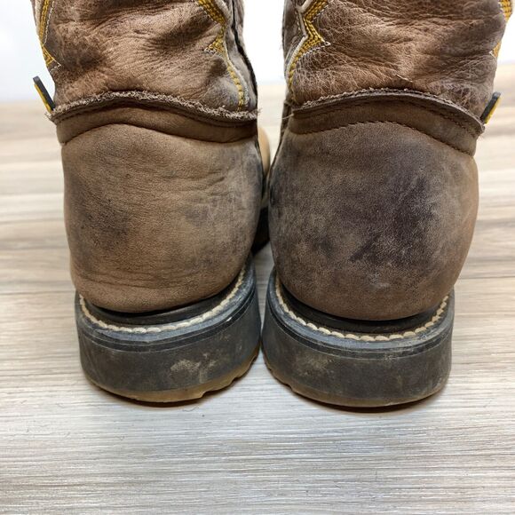 Old Corral Men US 7 Mexico 25 1/2 Brown Week Square Leather Boots Western Cowboy - Picture 8 of 15